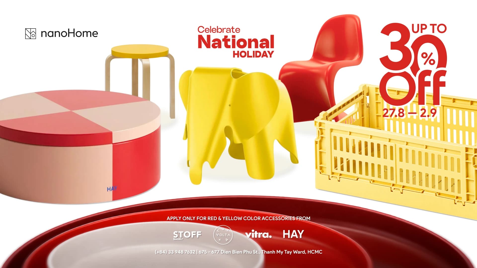 Ưu đãi Quốc khánh nanoHome đến 30% từ Vitra, HAY, STOFF và VOLTA